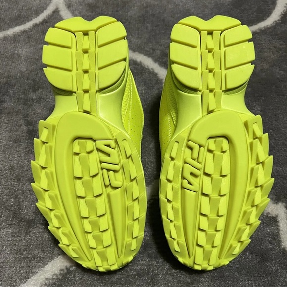 FILA Disruptor 2 Wedge Platform Shoe Sneaker Retro Volt Green Yellow Women Sz 6 - Picture 4 of 5